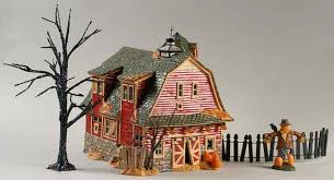Snow Village Halloween Haunted Barn-Set Of 4 - Boxed by ...