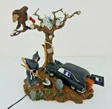 Dept 56 Snow Village Halloween Village Haunted Hearse Lighted Retired | eBay