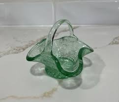 Depression Glass Basket | eBay