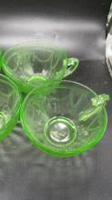 Sold at Auction: 4 Cameo Ballerina Uranium Glass by Hocking Glass