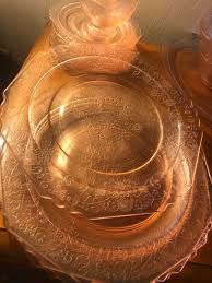 Hazel Atlas FLORENTINE poppy#2 PINK Depression Glass 28 pcs ...