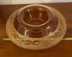 Pink Depression Glass Rolled Edge Cambridge House Console ...