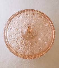 PINK DEPRESSION GLASS COVERED BOWL/VINTAGE ...