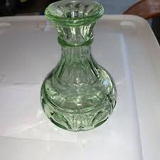 vintage green Cut glass vase 5.5” | eBay