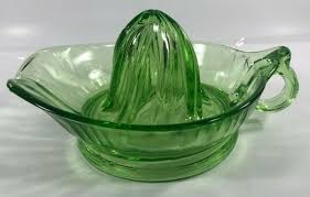 Green Depression Glass Juicer Reamer Squeezer | eBay