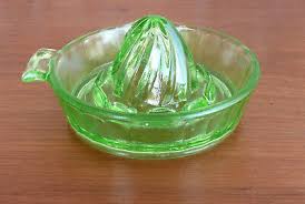 Antique ~ Vintage ~ Green Depression Glass Citrus Juicer ...