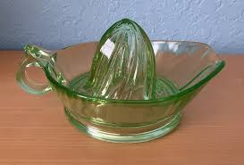 Vintage Depression Vaseline Glass~ Citrus Squeezer Juicer ...