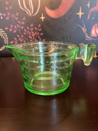 Vintage Green Uranium Depression Glass 2 Cups 16 Oz ...