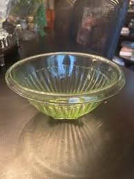 Vintage Set of 2 Nesting Green Depression Glass Mixing Bowls | eBay