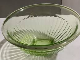 Green Depression Glass Mixing Bowl | eBay