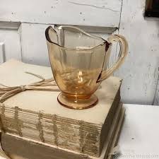 Amber Depression Glass Elegant Creamer Petite Size 3" Tall Unmarked | eBay