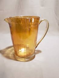 Pitcher Orange Glass Luster 6.5" tall | eBay