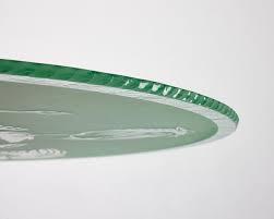 Round glass ceiling lamp from the 1930s with brass detailing ...