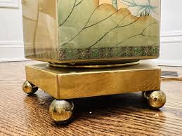 Rare Vtg Chinoiserie Reverse Paintings Floral Birds Glass ...