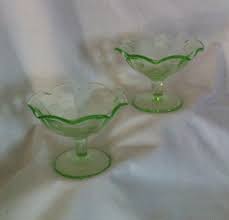 Vintage (set of 2) Depression Glass Compote - Dessert Cups ...