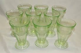 Anchor Hocking USA Roulette Green 9 Ice Tea Tumblers ...