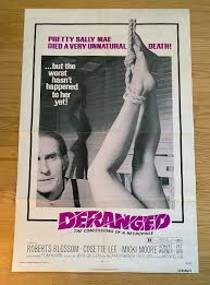 1974 DERANGED...THE CONFESSIONS OF A NECROPHILE Original ...