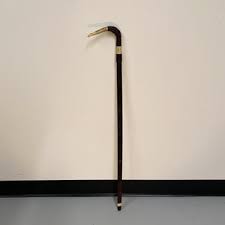 Antique Stacked Leather Cane with Horn Bone Inlays | 1800s – Mad Van Antiques