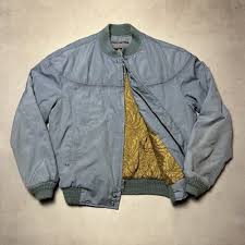 Vintage Derby Of San Francisco Blue Bomber Jacket Gold ...