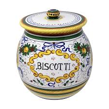 Italian Ceramic Biscotti Jar - Raffaellesco - Fratelli Mari