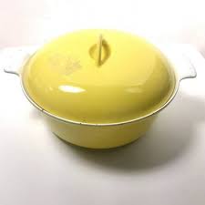 Vintage Yellow FE Belgium Descoware Double Handled Dutch ...