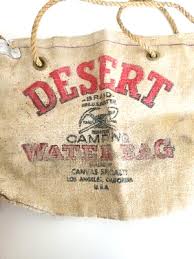 Vtg Desert Camping Water Bag Scotland Flax Duck Cork Stopper Rope 15.5"x11" | eBay