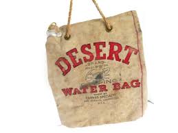 Vintage Desert Brand Canvas Water Bag ~ Made by Canvas Specialty - Los Angeles, Calif. - Red and Black Graphics Rope Handle Cork Stopper - Etsy New Zealand