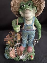 Farmer Frog Figure With Bouncing Butterfly | eBay