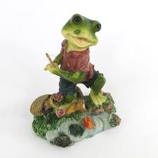 Vintage Fishing Frog Figurine - Etsy