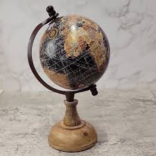 Accents | Vintage Style Black And Brown Mini Globe | Poshmark
