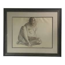 Francisco Zuniga " Desnuda Acostada " Drawing 1963 | Chairish