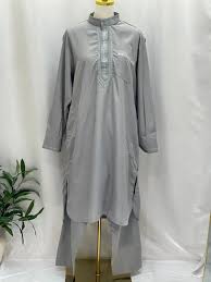 Mens Shalwar Kameez Suit Plain White Men Thobe Traditional Style