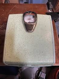 Vtg Mid Century Atomic Detecto Bathroom Floor Scale W/Bubble Glass Speckled AQUA | eBay