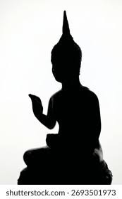 Silhouette Buddha Statue Meditation Reflecting Serenity ...