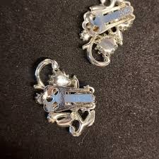 Vintage Coro Clip on Earrings Blue Aurora Borealis Silver ...