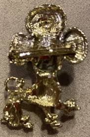 Blue Gem Gold Tone Bejeweled Poodle Pin Brooch | eBay