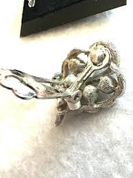 Vintage Coro Silver Tone Blue Glass Rhinestone Clip On ...