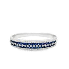 14 Karat White Gold Sapphire and Diamond Bangle – Wilkerson Jewelers