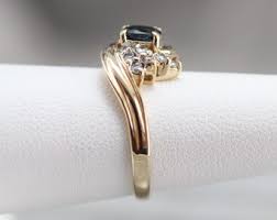 Vintage Sapphire and Diamond Bypass Ring, Sapphire Anniversary Ring, Right Hand Ring, Birthday Gift, Yellow Gold Sapphire Ring JHHKQV3T - Etsy