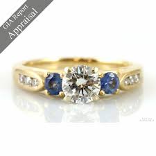 Diamond & Sapphire 14K White Gold Ring - GIA Grading Report ...