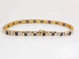Vintage 14k Two Tone Gold Natural Blue Sapphire and Diamond ...