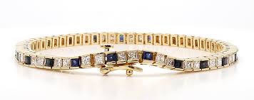 Princess Cut Diamond and Sapphire Tennis Bracelet – Neda ...