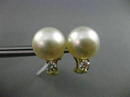ESTATE LARGE .40CT DIAMOND 18KT GOLD 3D SOUTH SEA PEARL ...