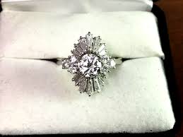 DIAMOND CLUSTER 18K WHITE GOLD LADIES RING | eBay