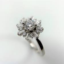 Stunning 14k White Gold Diamond Halo Engagement Ring ...
