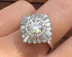 Sunburst Double Halo Engagement Ring, Gatsby Vintage ...