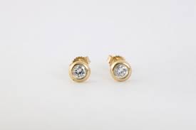 14k Yellow Gold 0.40tcw Diamond Bezel Set Stud Earrings (1.03g.) – Chorost & Co.