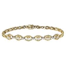 Retro Gold Bracelet with Diamonds HRD Certified For Sale at ...