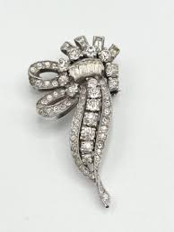 Antique Estate Glass Rhinestone Flower Brooch Pin | eBay