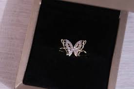 14k Solid Gold Dainty Butterfly Ring / 14k Minimalist ...